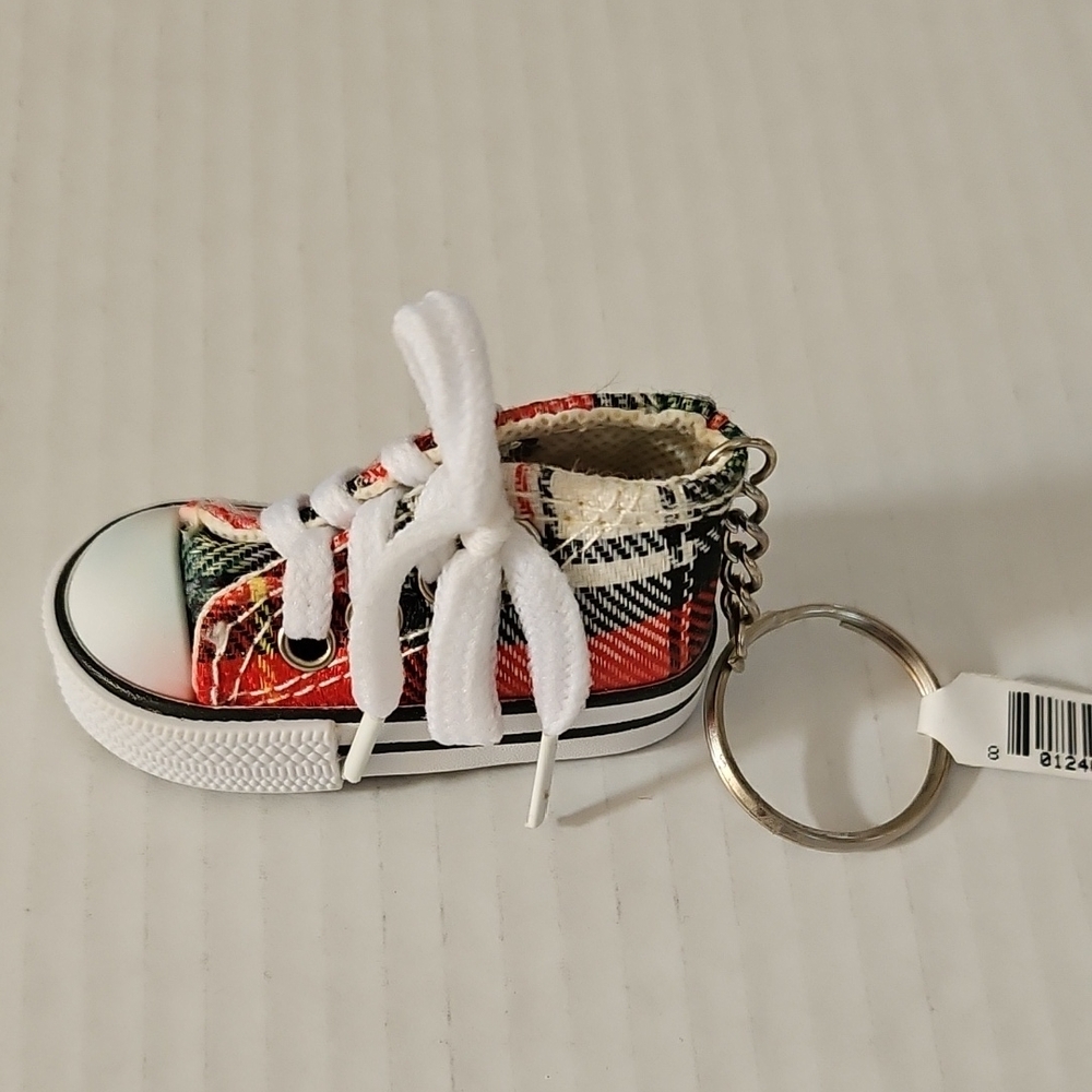 Plaid Converse Shoe Style Keychain
